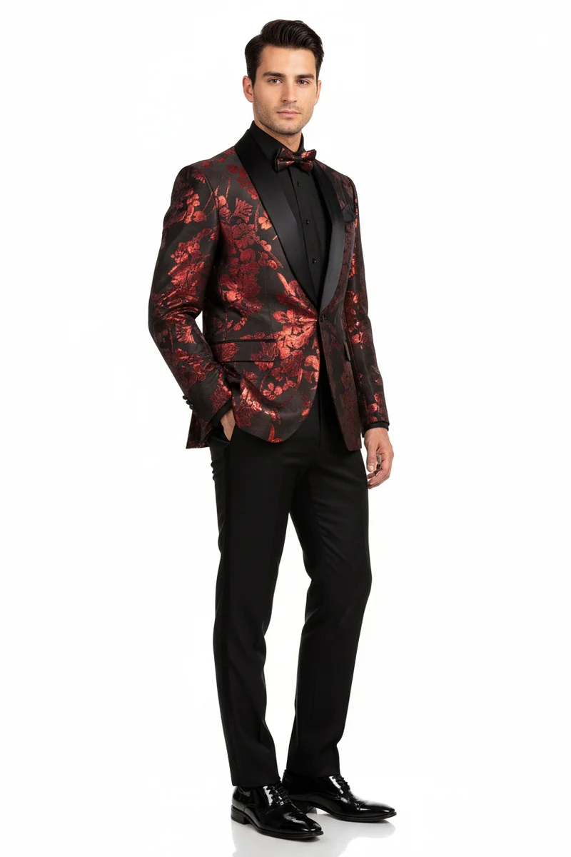 "Fusion" Red Tuxedo Jacket (Separates) - Image 8